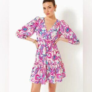 NWT Lilly Pulitzer Deacon Dress in Coconut Flitting About